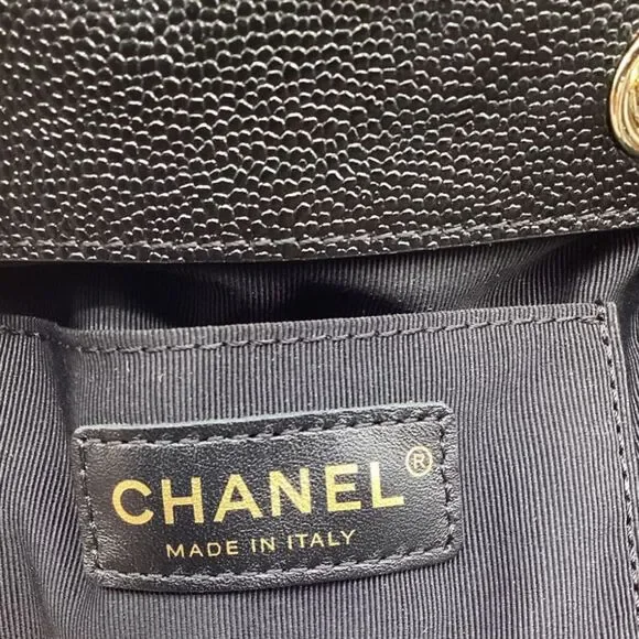 Chanel Small Duma Pockets Drawstring Backpack in Black Caviar Leather - Picture 7 of 8